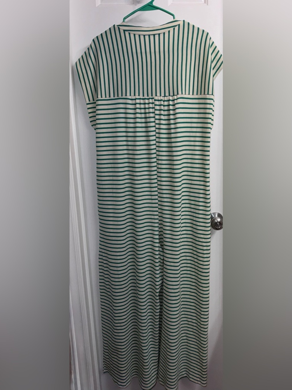CICY BELL Women’s Sleeveless Green Stripe Wide-Leg Jumpsuit, New Size XL - Picture 9 of 16